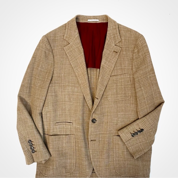 Brunello Cucinelli Silk & Linen Plaid Blazer | 44 - Picture 2 of 15